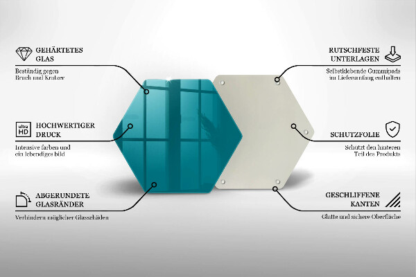 Steklena podloga za rezanje turkizna