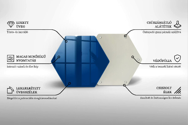 Steklena podloga za rezanje Modra barva
