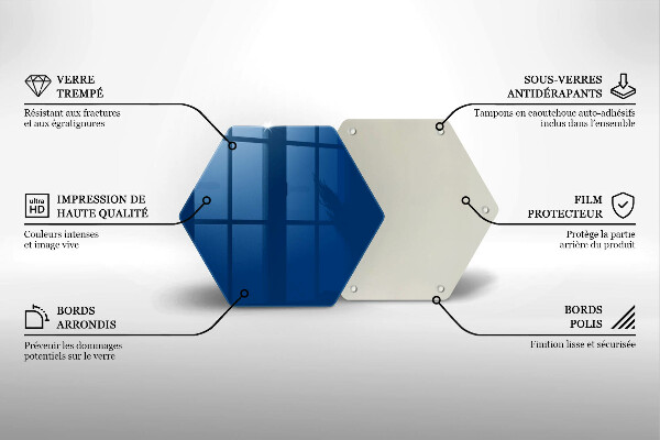 Steklena podloga za rezanje Modra barva