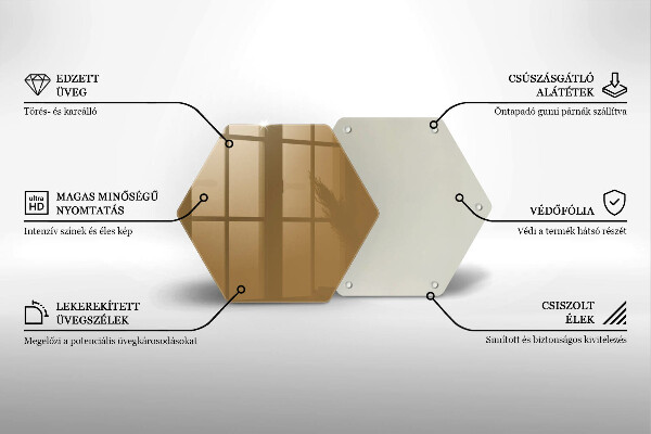 Steklena podloga za rezanje Bež barva