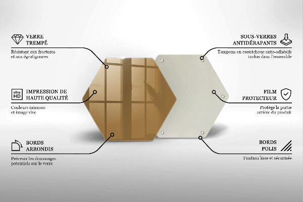 Steklena podloga za rezanje Bež barva