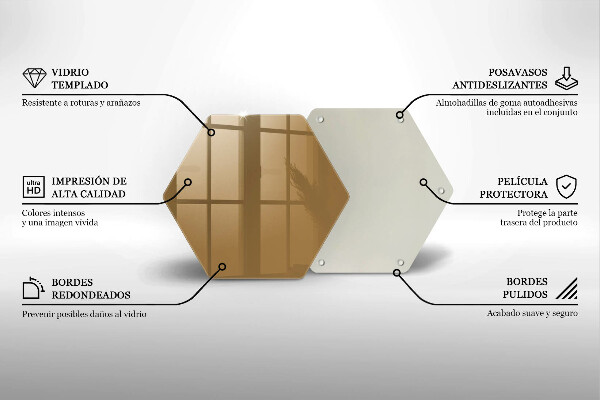 Steklena podloga za rezanje Bež barva