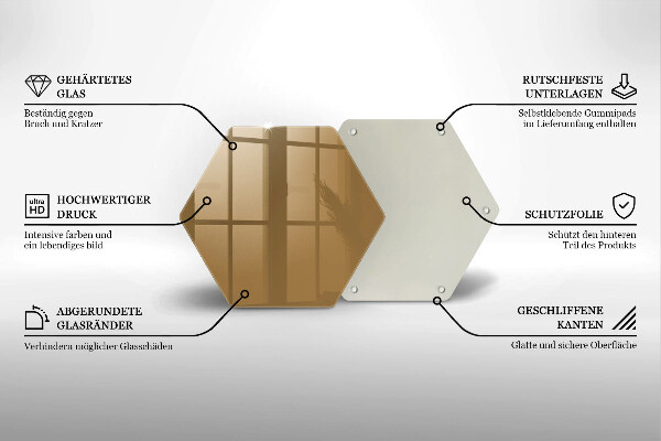 Steklena podloga za rezanje Bež barva