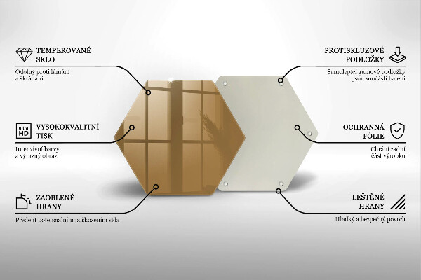 Steklena podloga za rezanje Bež barva