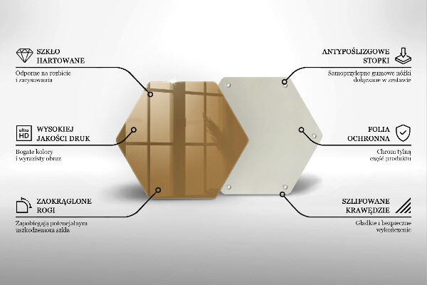 Steklena podloga za rezanje Bež barva