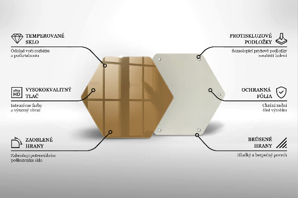 Steklena podloga za rezanje Bež barva