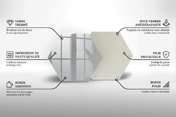 Steklena podloga za rezanje Siva barva