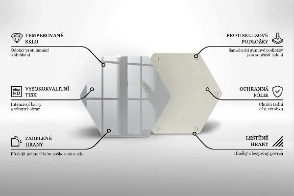 Steklena podloga za rezanje Siva barva