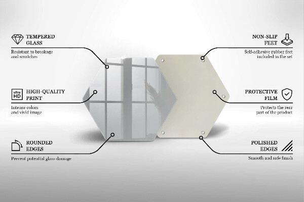 Steklena podloga za rezanje Siva barva
