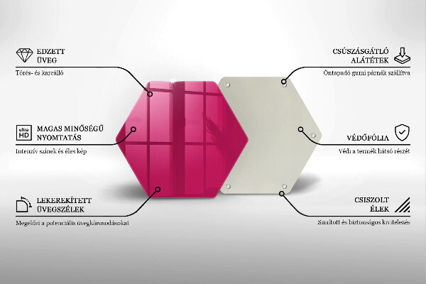 Steklena podloga za rezanje Roza barva