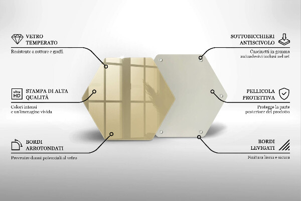 Steklena podloga za rezanje Bež barva