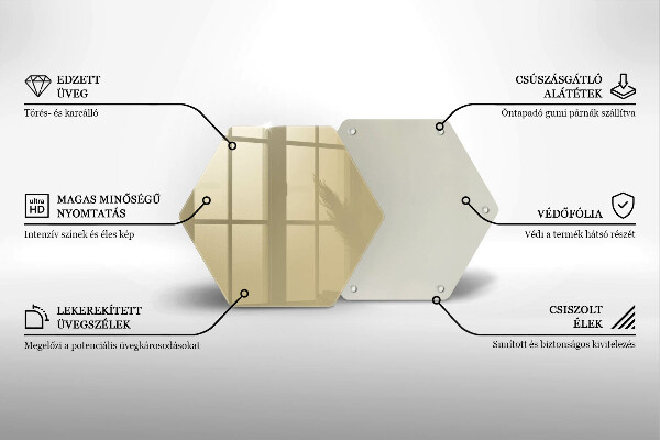 Steklena podloga za rezanje Bež barva