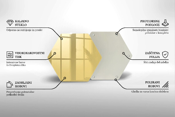 Steklena podloga za rezanje Rumena