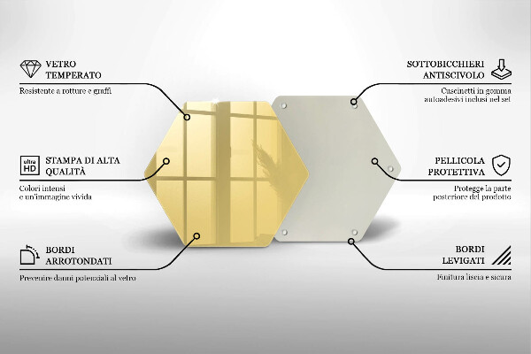 Steklena podloga za rezanje Rumena
