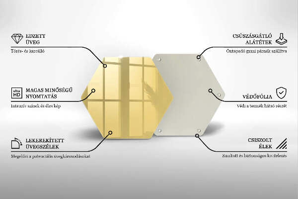Steklena podloga za rezanje Rumena