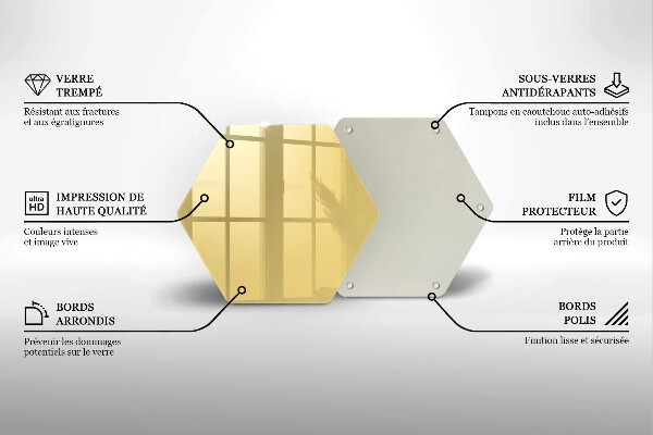 Steklena podloga za rezanje Rumena