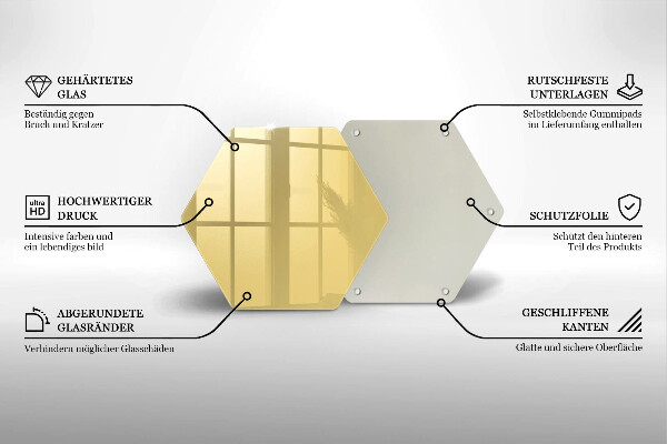 Steklena podloga za rezanje Rumena