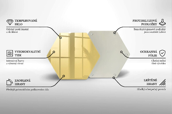 Steklena podloga za rezanje Rumena