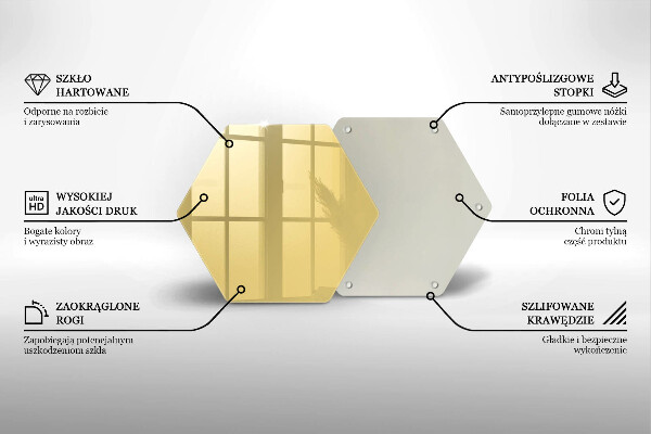 Steklena podloga za rezanje Rumena