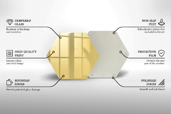 Steklena podloga za rezanje Rumena