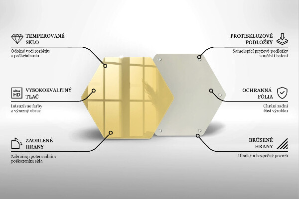 Steklena podloga za rezanje Rumena