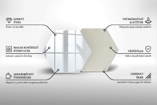 Steklena podloga za rezanje Bela barva