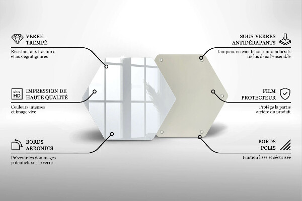 Steklena podloga za rezanje Bela barva
