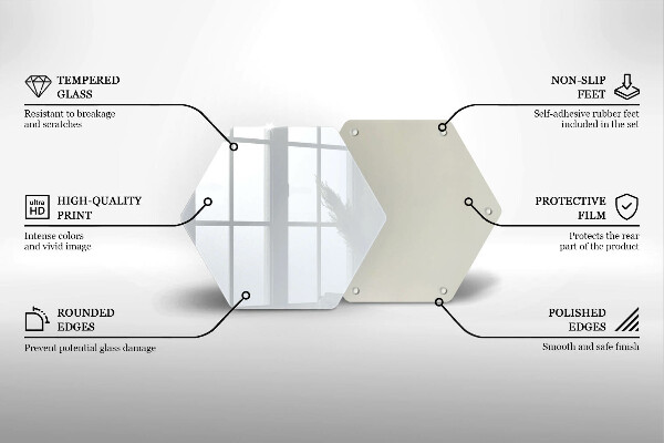 Steklena podloga za rezanje Bela barva
