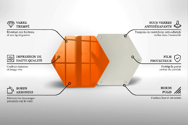 Steklena podloga za rezanje oranžna barva