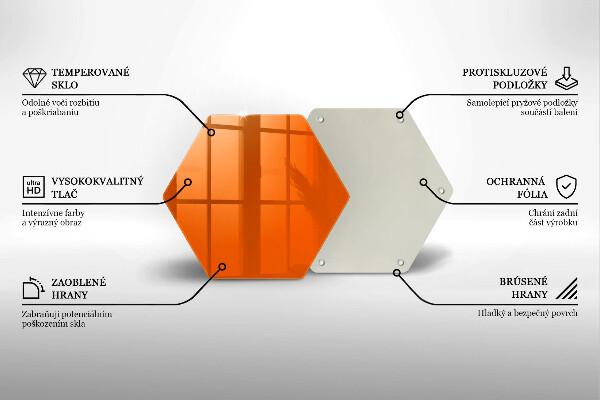 Steklena podloga za rezanje oranžna barva