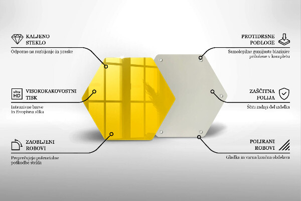 Steklena podloga za rezanje Rumena