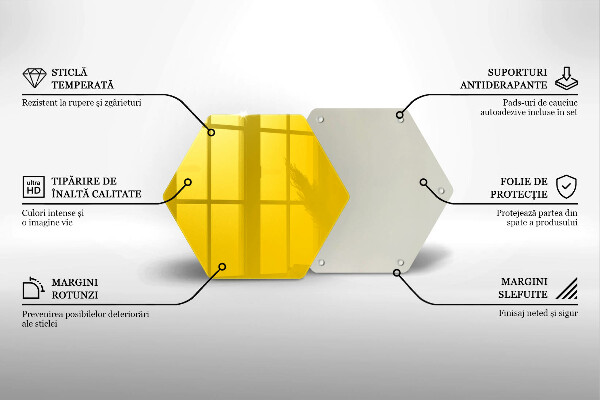Steklena podloga za rezanje Rumena