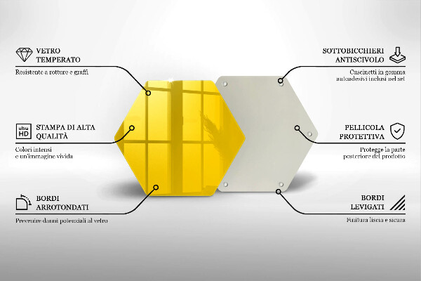 Steklena podloga za rezanje Rumena