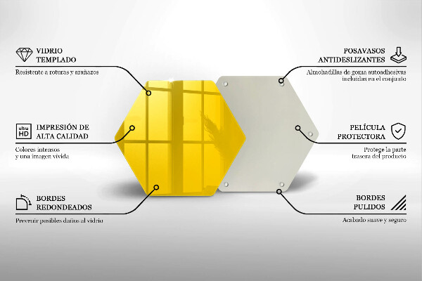 Steklena podloga za rezanje Rumena