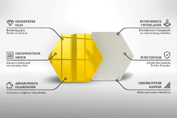 Steklena podloga za rezanje Rumena