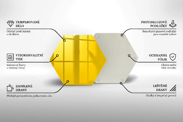Steklena podloga za rezanje Rumena
