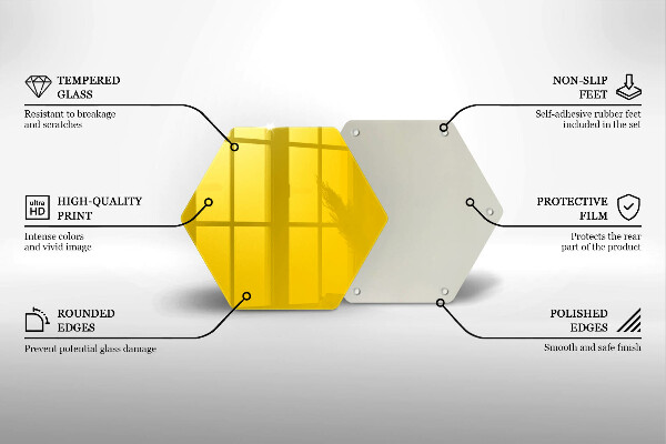 Steklena podloga za rezanje Rumena