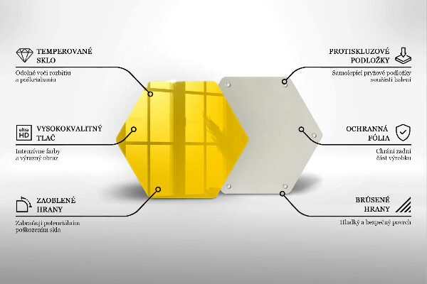 Steklena podloga za rezanje Rumena