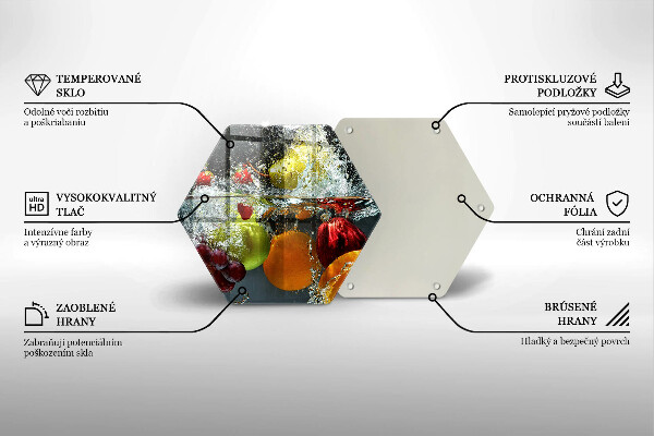 Steklena podloga za rezanje Sočno sadje v vodi