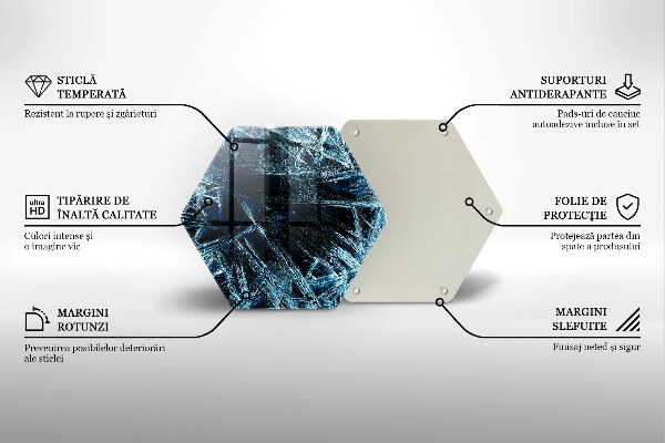 Steklena podloga za rezanje Struktura ostrega ledu