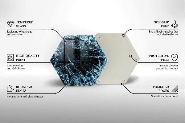 Steklena podloga za rezanje Struktura ostrega ledu