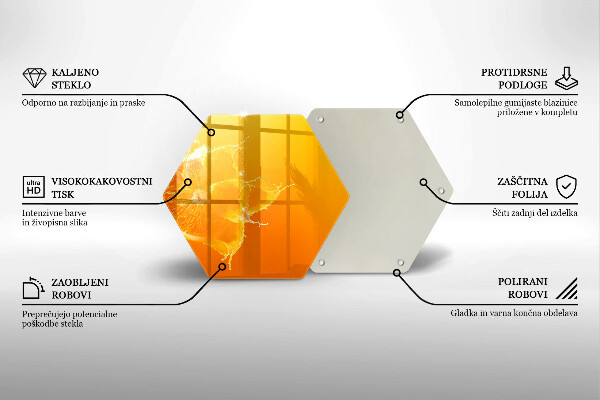 Steklena podloga za rezanje Sočno oranžno sadje