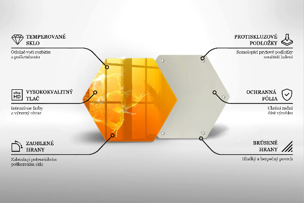 Steklena podloga za rezanje Sočno oranžno sadje