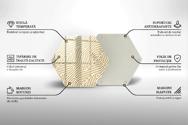 Steklena podloga za rezanje Geometrijske črte