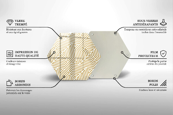 Steklena podloga za rezanje Geometrijske črte