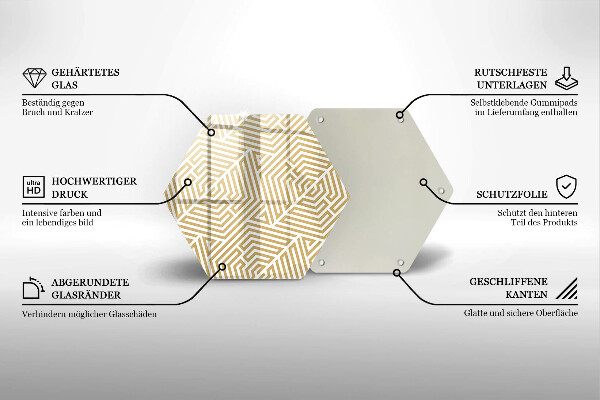 Steklena podloga za rezanje Geometrijske črte