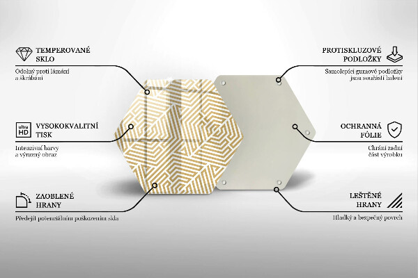 Steklena podloga za rezanje Geometrijske črte