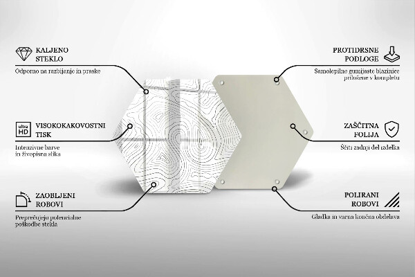 Steklena podloga za rezanje Abstraktne oblike