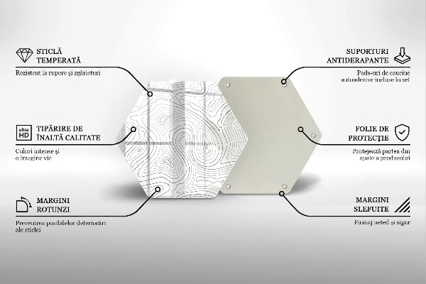 Steklena podloga za rezanje Abstraktne oblike
