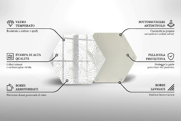 Steklena podloga za rezanje Abstraktne oblike